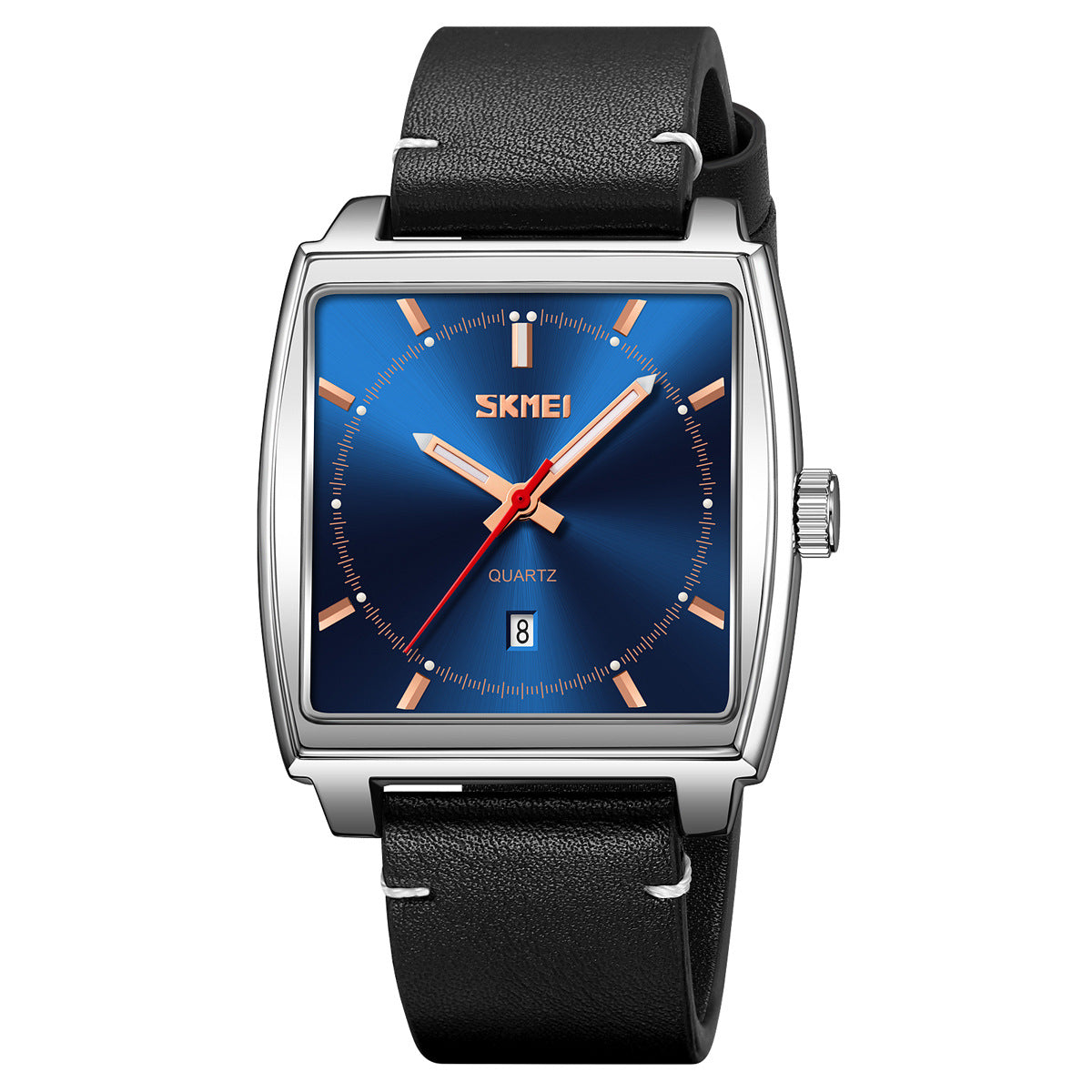 Men's Luminous Water Resistant Leather Strap Quartz Watch