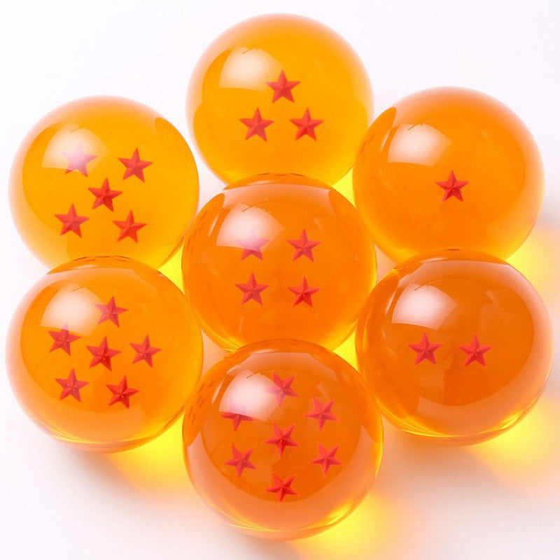 Collector-Edition Seven Dragon Ball Replica Set – Precision-Crafted Resin Spheres with Iconic Star Patterns & Display Base