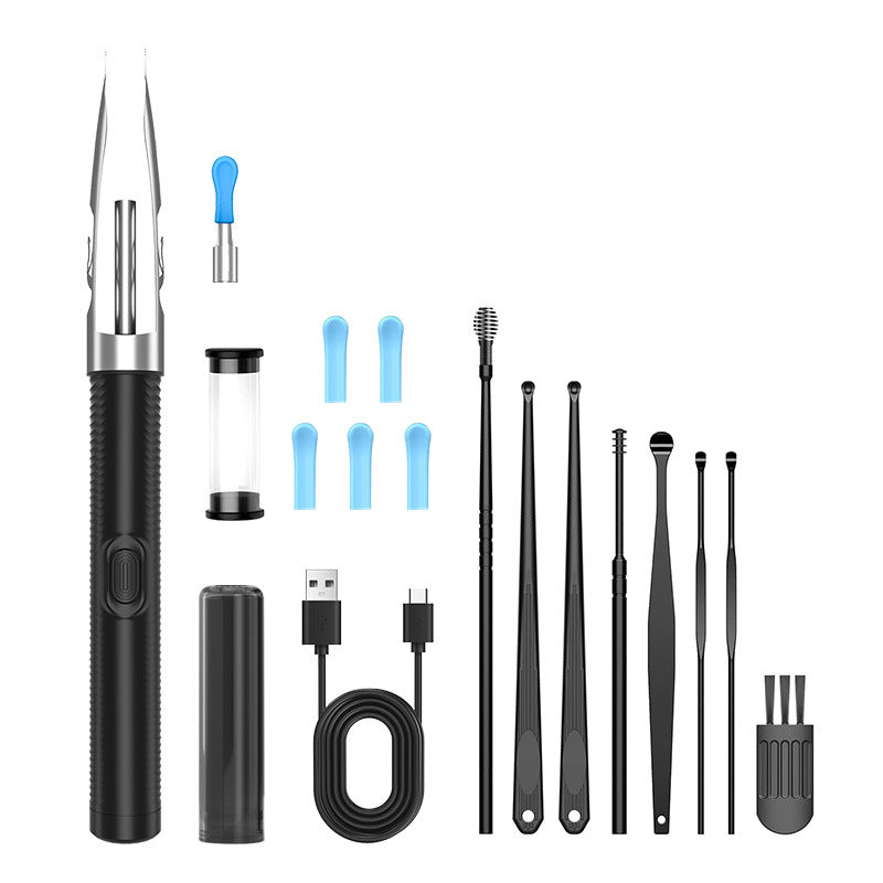 Smart Visual Ear Cleaner with 720p HD Camera & WiFi - Wireless Otoscope Earwax Removal Tool Set with LED Light and Precision Micro-Tweezers