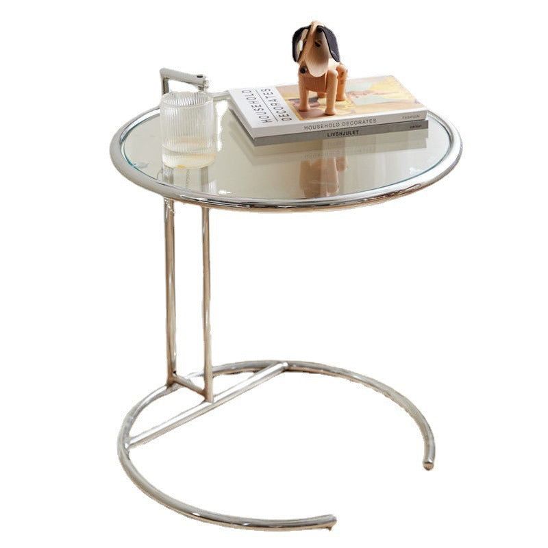 Stainless steel glass-edged liftable coffee table