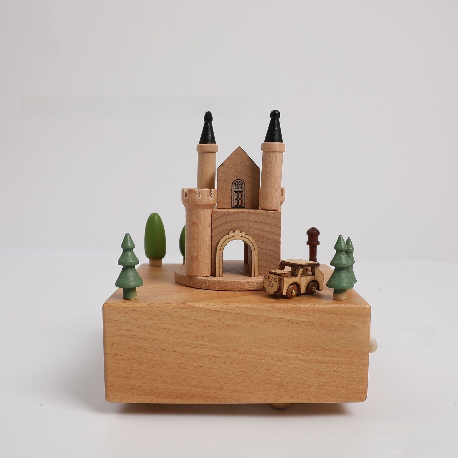 Wooden Carousel Music Box with Ballet Dancer