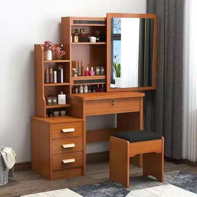 Modern Dressing Table with Mirror and Stool