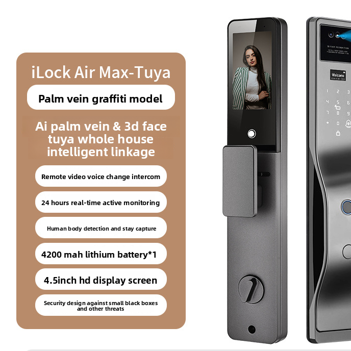3D Face Recognition Fingerprint Smart Door Lock with Video Call