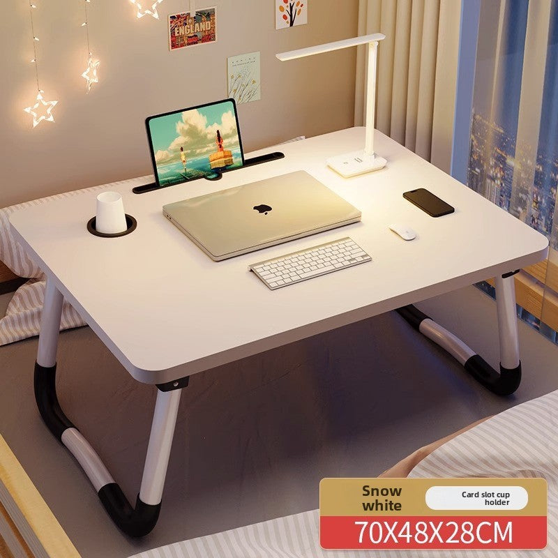 Foldable Bed Table with Storage Options