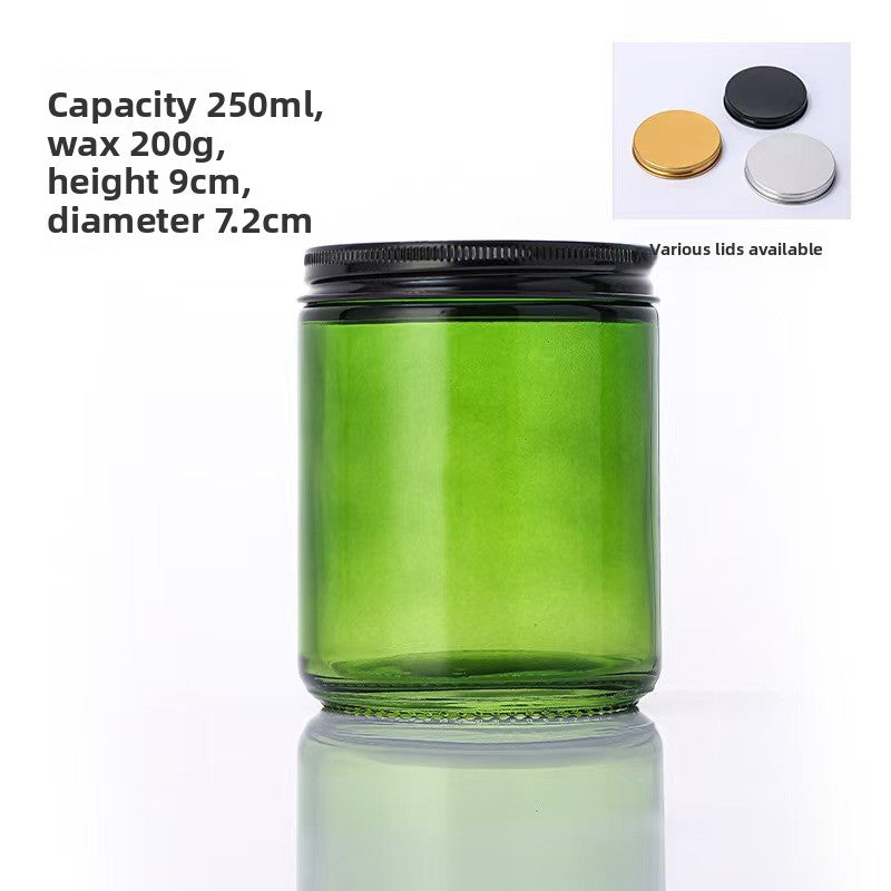 Multi-Color Glass Candle Containers – Elegant Home Decor Jars with Gold/Silver/Black Lids