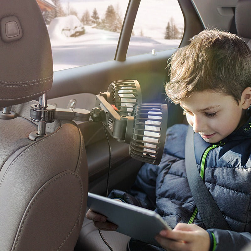 Dual Head USB Car Fan