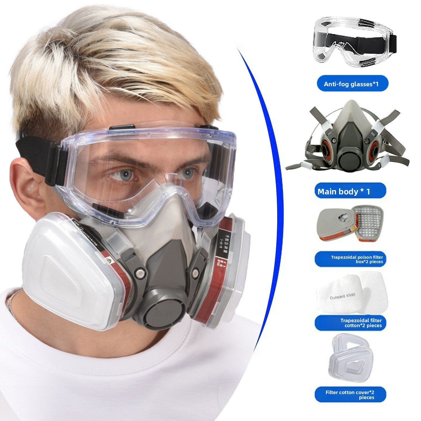 Silicone Gas Mask for Toxic Fume Protection