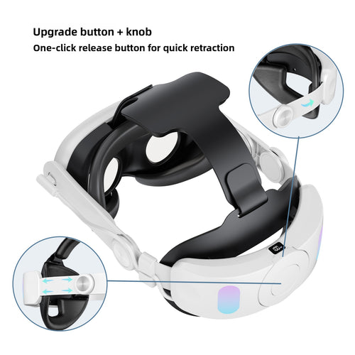 Adjustable VR Headband with Extended Battery for Meta Quest 3