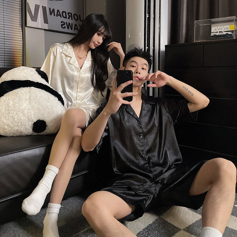 Silk Loungewear Set Long Sleeve Pajamas