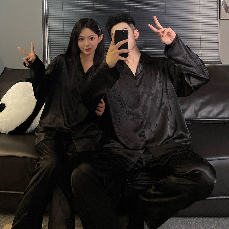 Silk Loungewear Set Long Sleeve Pajamas