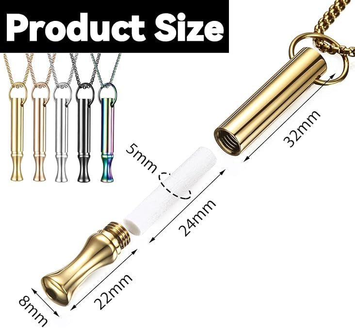 Mindfulness Breathing Whistle Necklace for Stress Relief