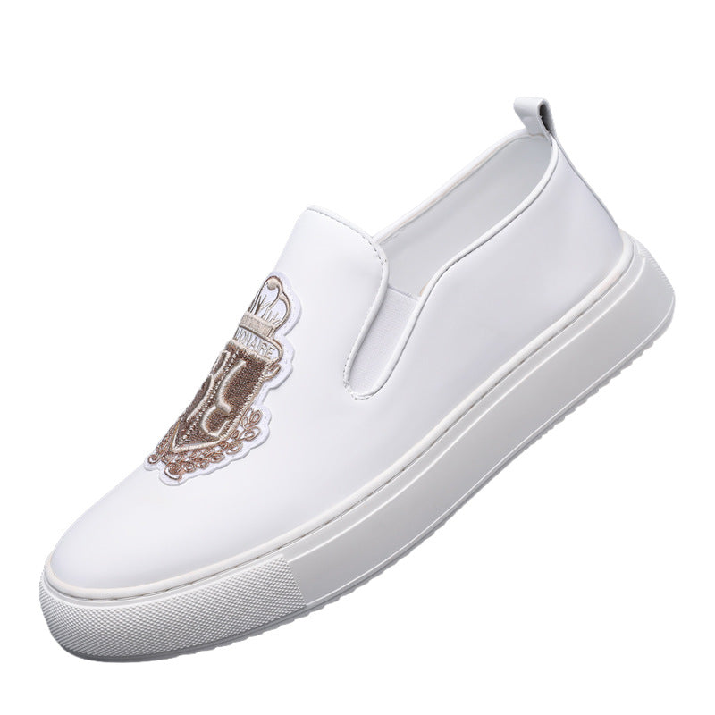 Mens Casual Slip-On Embroidered Loafers
