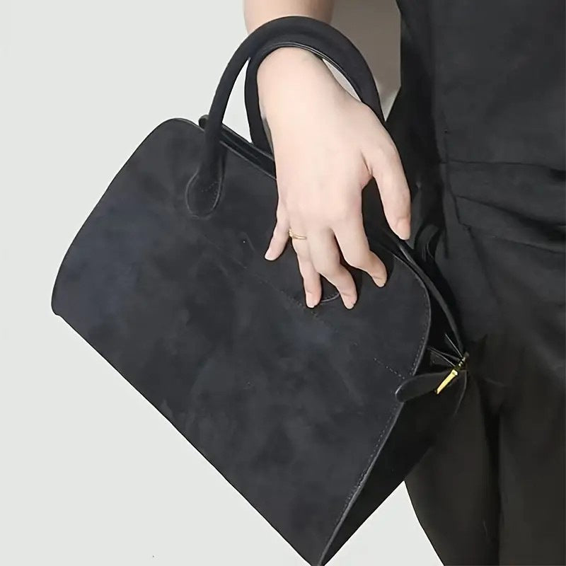 Sienna Minimalist Plush Commuter Tote Structured Vintage Shoulder Bag