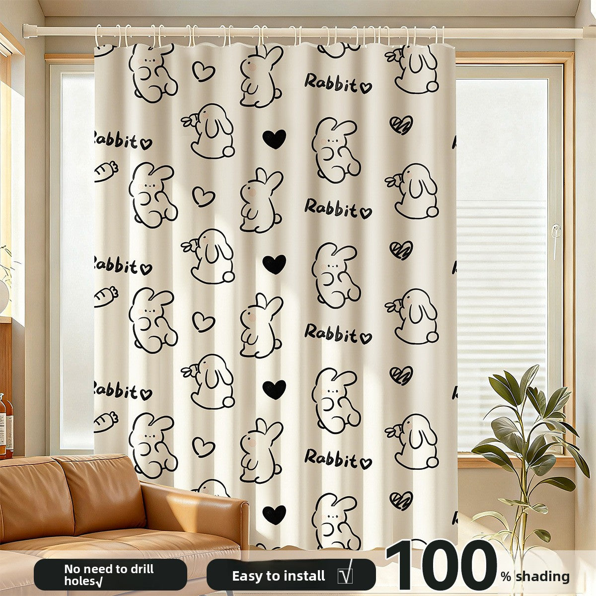 Recommendation: Damage-Free No-Drill Semi Blackout Curtains – Decorative Print Window Drapes for Easy Installation