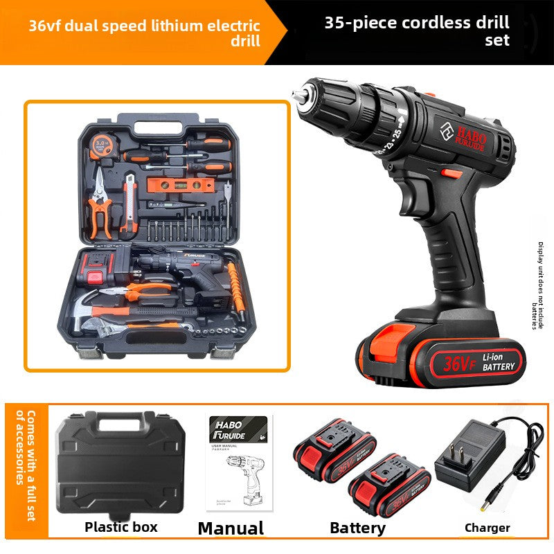 24V/36V Cordless Power Drill Set - Rechargeable Lithium-Ion Electric Driver Combo Kit, 35 to 112-Piece Complete Hardware Tool Kit with Storage Case