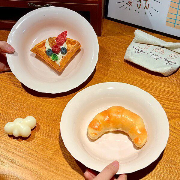 Ceramic Rice Bowl with Underglaze Color and Fruit Pattern