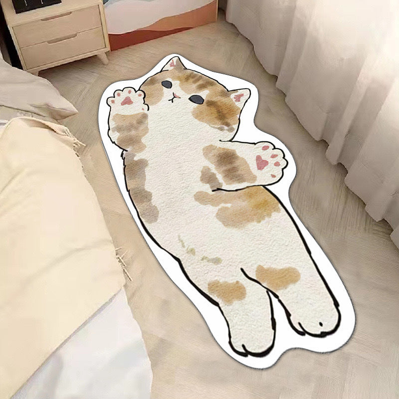 Cartoon Cat Faux Wool Rug