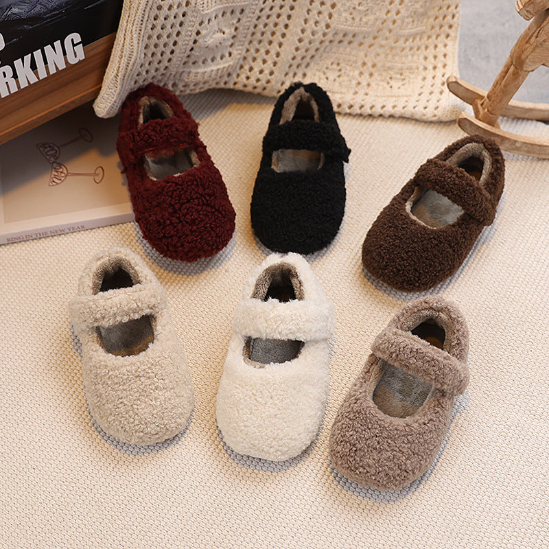 Childrens Plush Velcro Winter Shoes