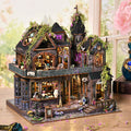 Magic Castle Wooden Miniature Dollhouse Kit 3D Diy Diorama Craft Model with Lights