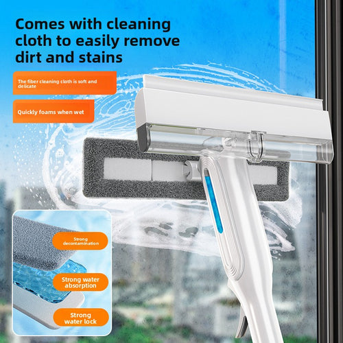 All-in-One Window Cleaning Tool with Spray & Squeegee - 3-in-1 Window Washer Kit with Automatic Dirty Water Collection for Windows, Showers, and Tile