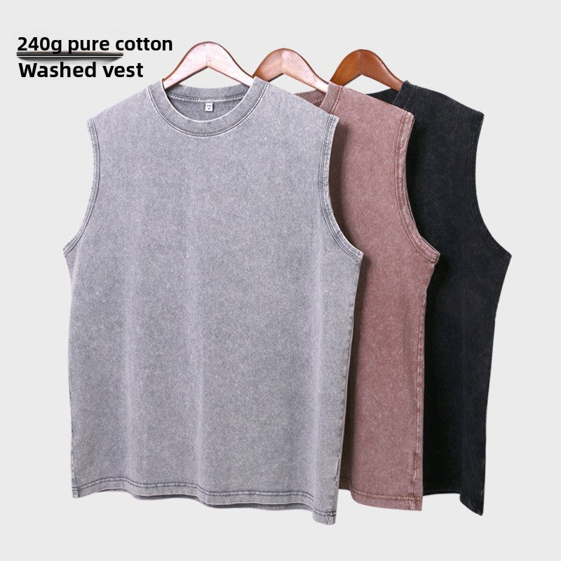 Mens Cotton Vintage Vest Loose Fit