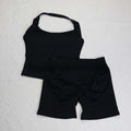 Seamless Yoga Halter Vest and Shorts Set