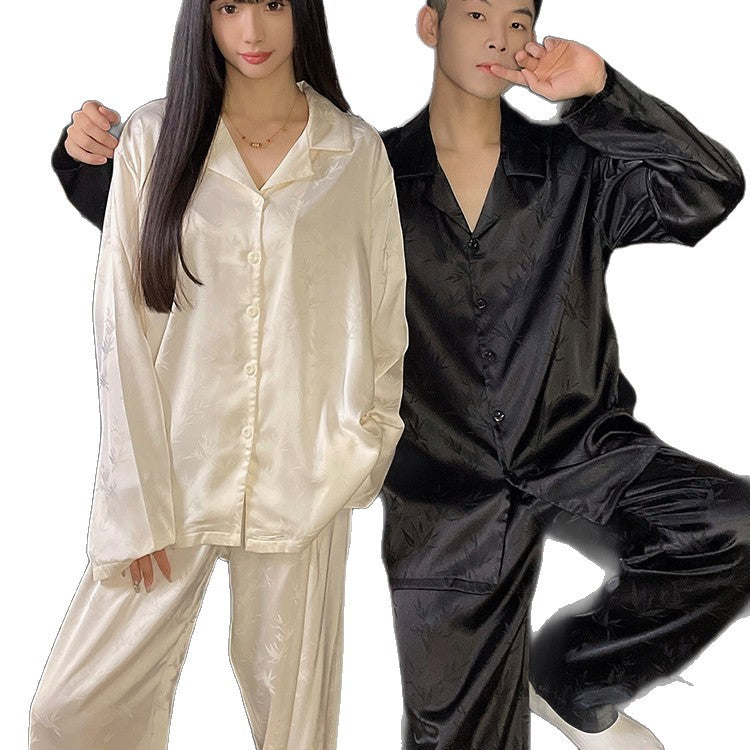 Silk Loungewear Set Long Sleeve Pajamas