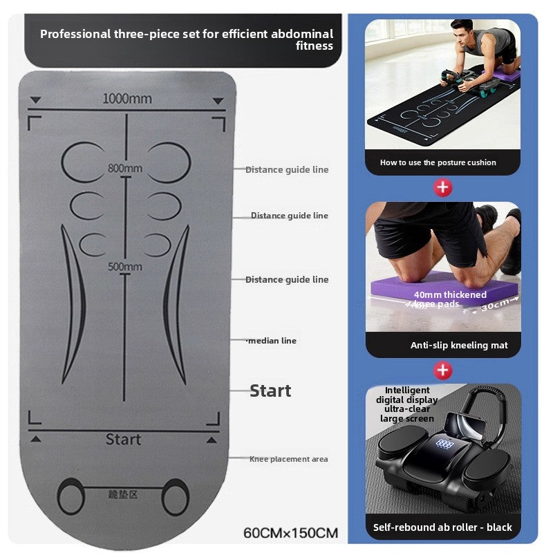 Abdominal Wheel Exercise Mat with Knee Pad