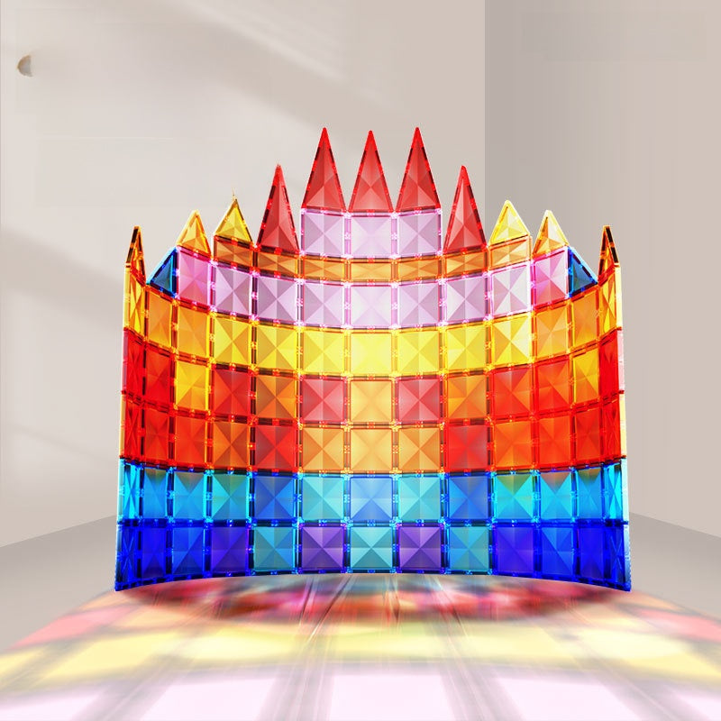 Diamond Surface Magnetic Tiles Stem  Building Block set Translucent Geometric 3D kits