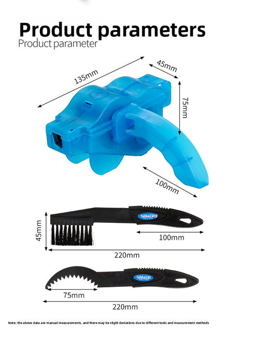 Bicycle Chain Cleaner & Scrubber Tool Kit - Portable Bike Chain Washer Machine and Maintenance Brush Set for Mountain, Road & Commuter Bikes