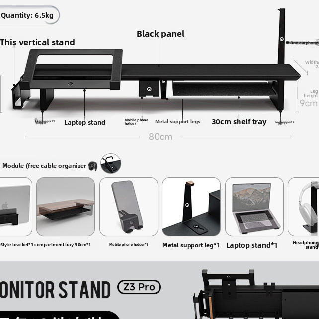 Computer Desktop Storage Pad Elevated