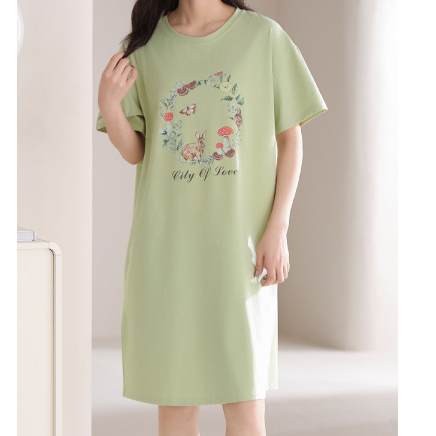 Women Cotton Sleep Nightgown Home Dress