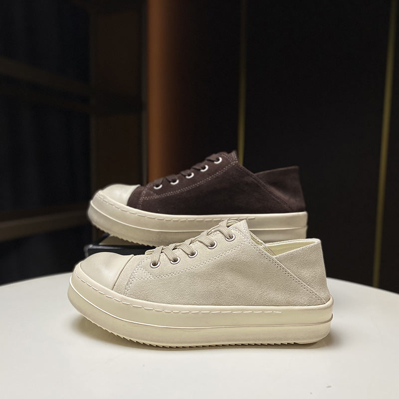 Genuine Leather Thick Sole Women Sneakers