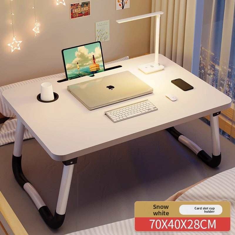 Foldable Bed Table with Storage Options