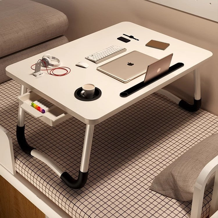 Foldable Bed Table with Storage Options