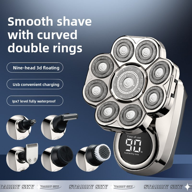 7-in-1 Blad Head Shaver & Groom Kit | Smart Electric Rotary Razor