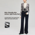 Fleece-Lined Bootcut Denim Jeans High Waisted Stretch Pants
