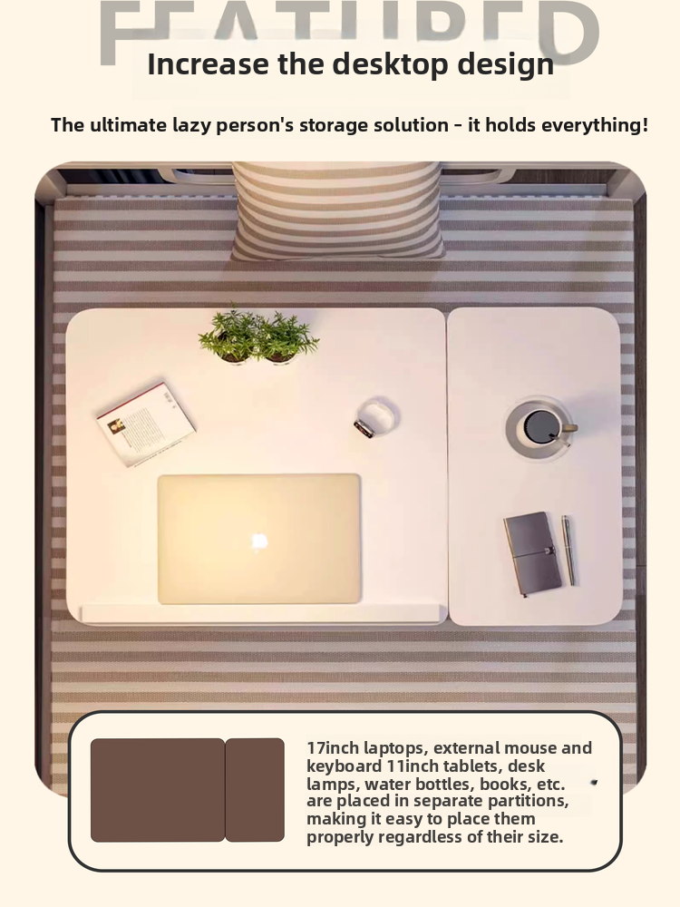 Adjustable Bed Table with Foldable Design