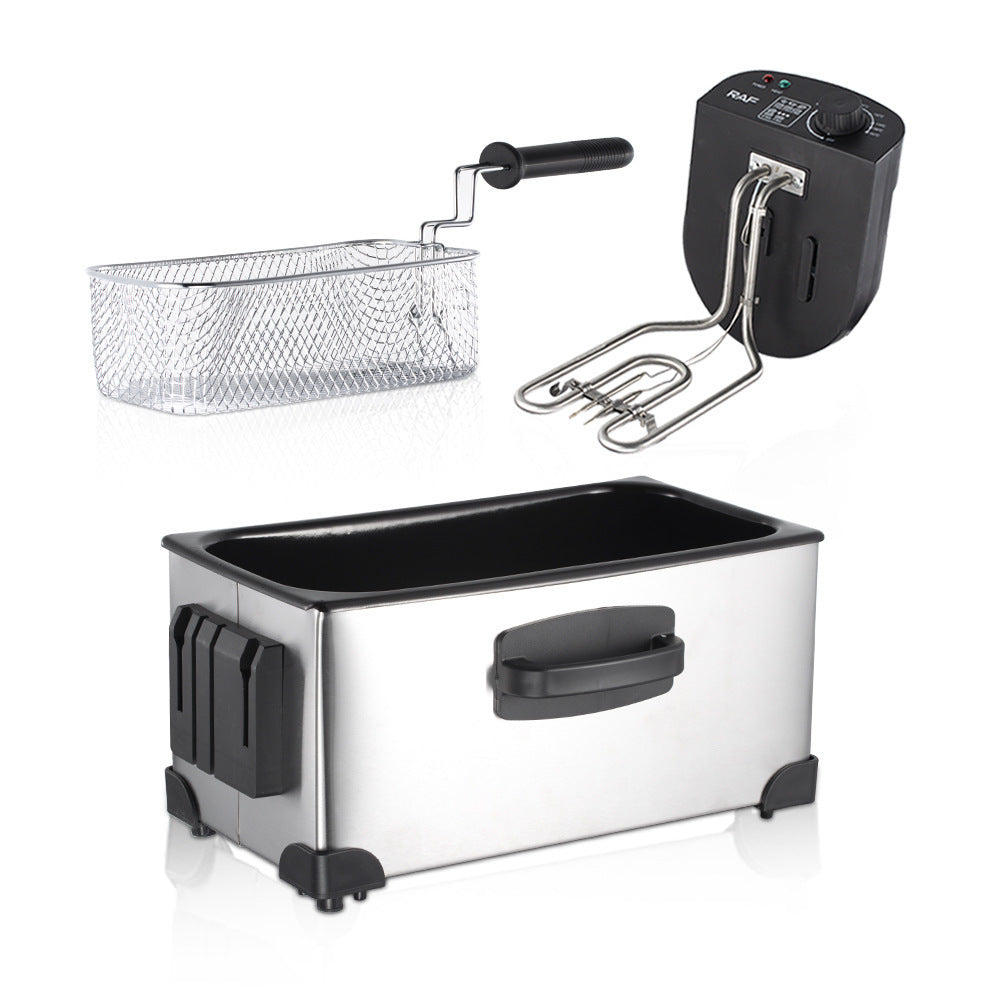 Commercial-Grade Electric Deep Fryer | 2000W High-Power Countertop Cooker
