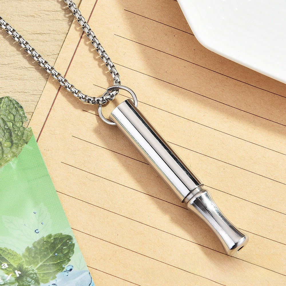 Mindfulness Breathing Whistle Pendant Necklace