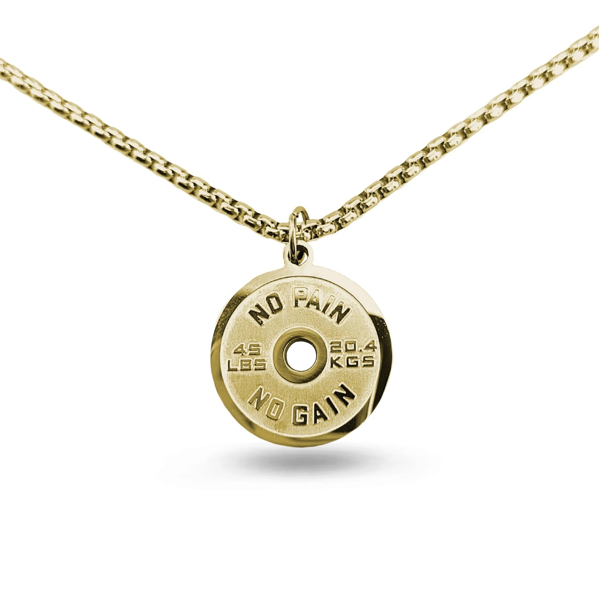 Geometric Barbell Plate Stainless Steel Necklace