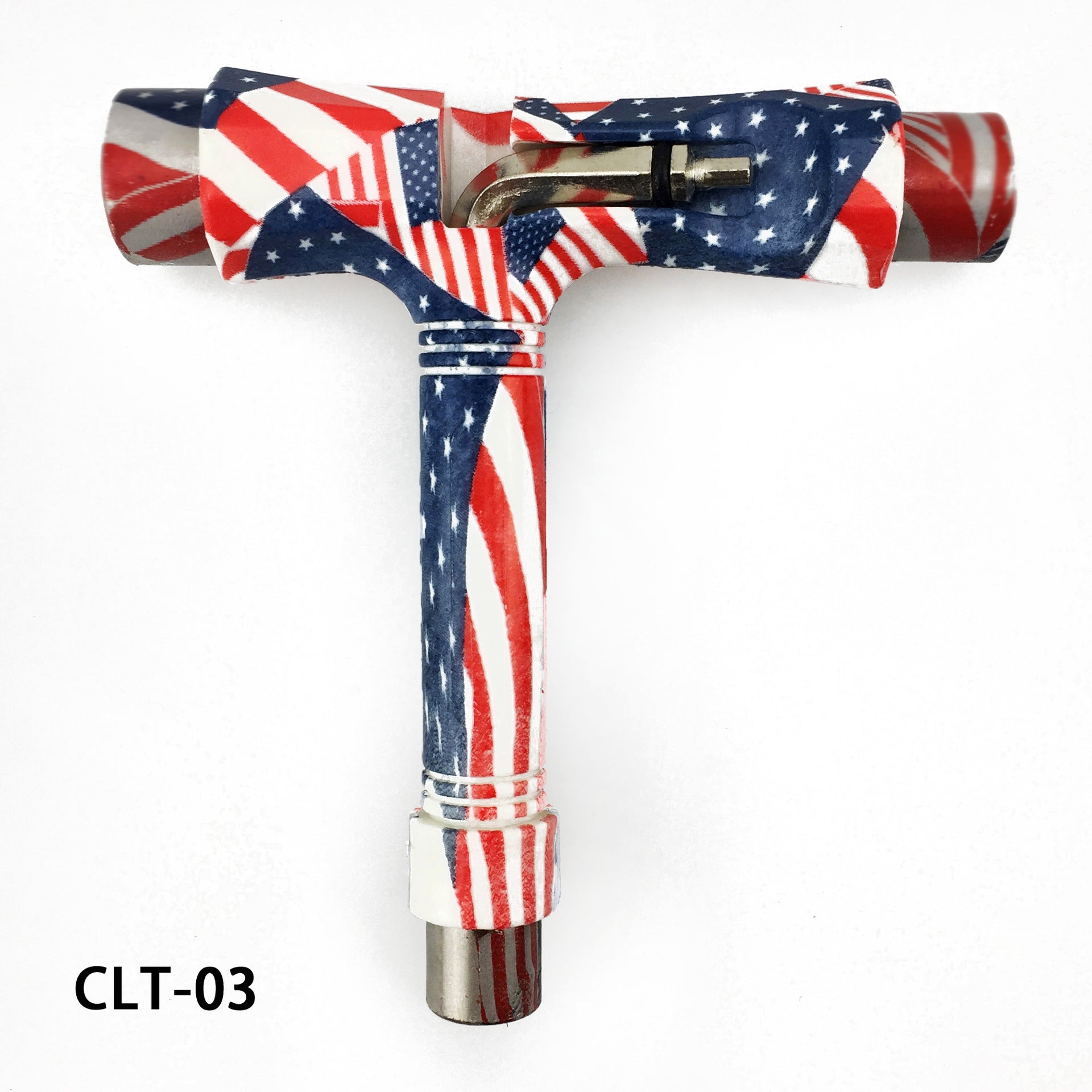 Multi-functional skateboard T-shaped tool