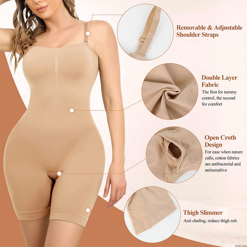 Seamless Shaping Jumpsuit with Detachable Straps