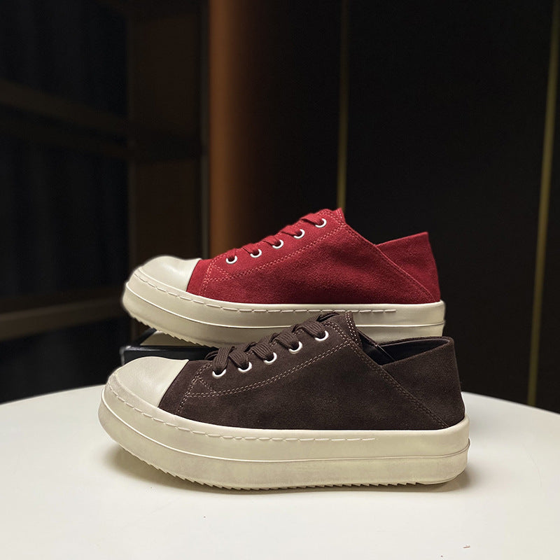 Genuine Leather Thick Sole Women Sneakers