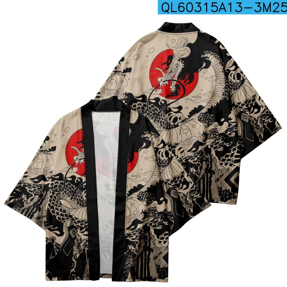 Vintage Dragon Kimono Cloak Cardigan