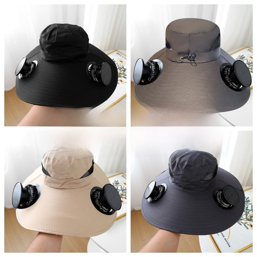 Solar Powered Cooling Hat with Adjustable Fan