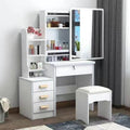 Modern Dressing Table with Mirror and Stool