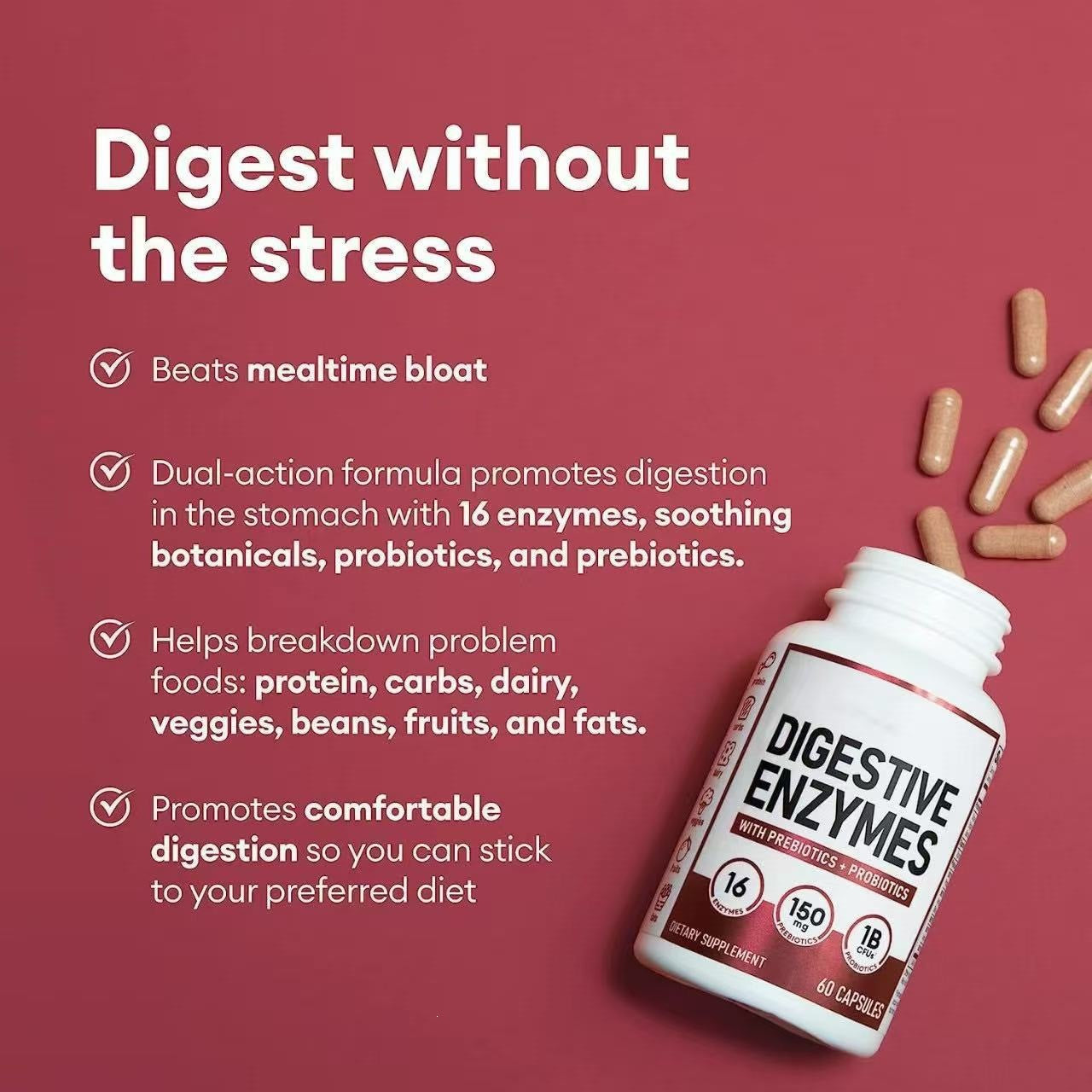60 Billion CFU Daily Probiotic Capsules | High-Potency & Gut Health Angle (Best Overall)