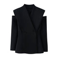 Aero Mod Two-Tone Color-Block Blazer | Casual Loose-Fit Lapel Jacket