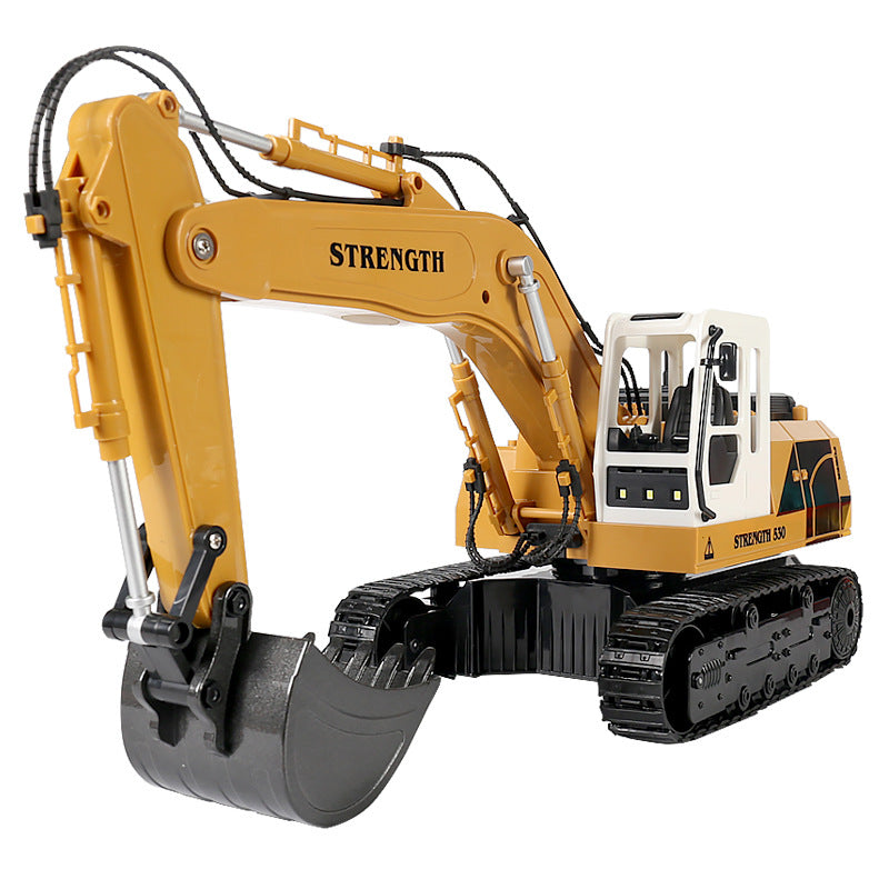 Large Alloy Remote Control Excavator – Gesture Sensor, Water Spray, Light & Music Functions